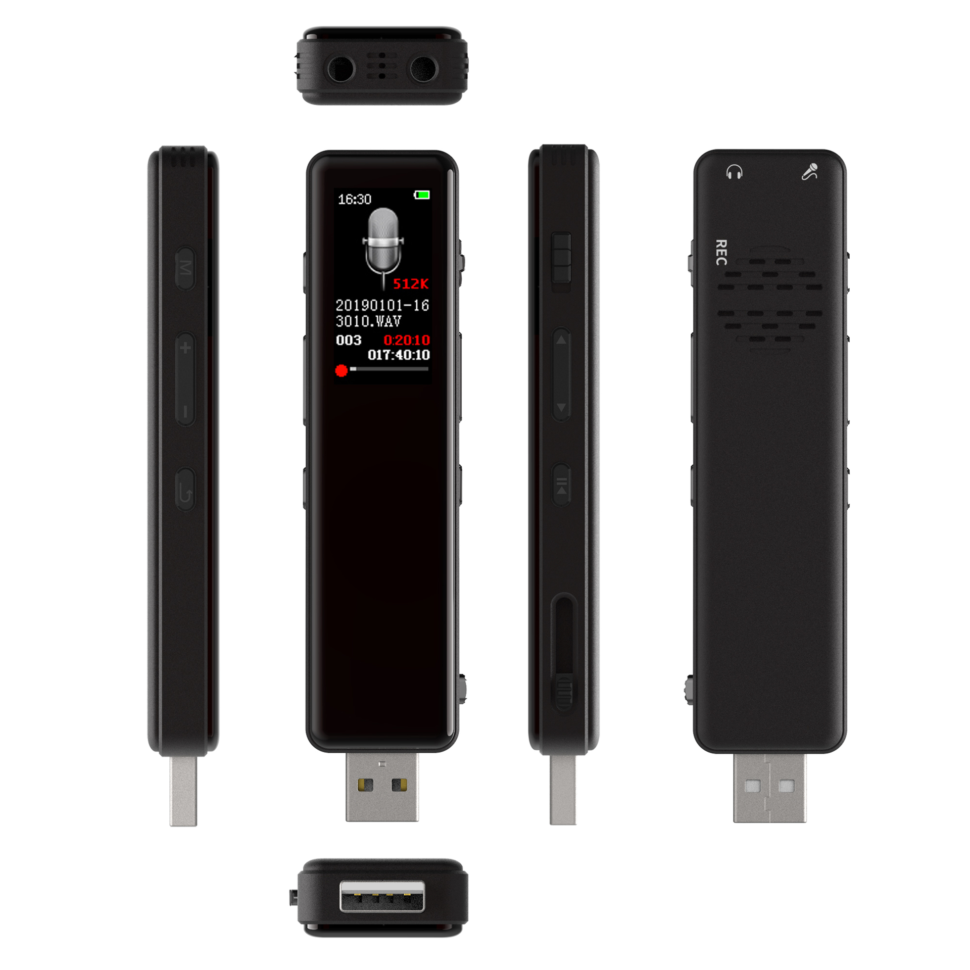 product-Hnsat-New professional digital recorder USB retractable with music playback-img