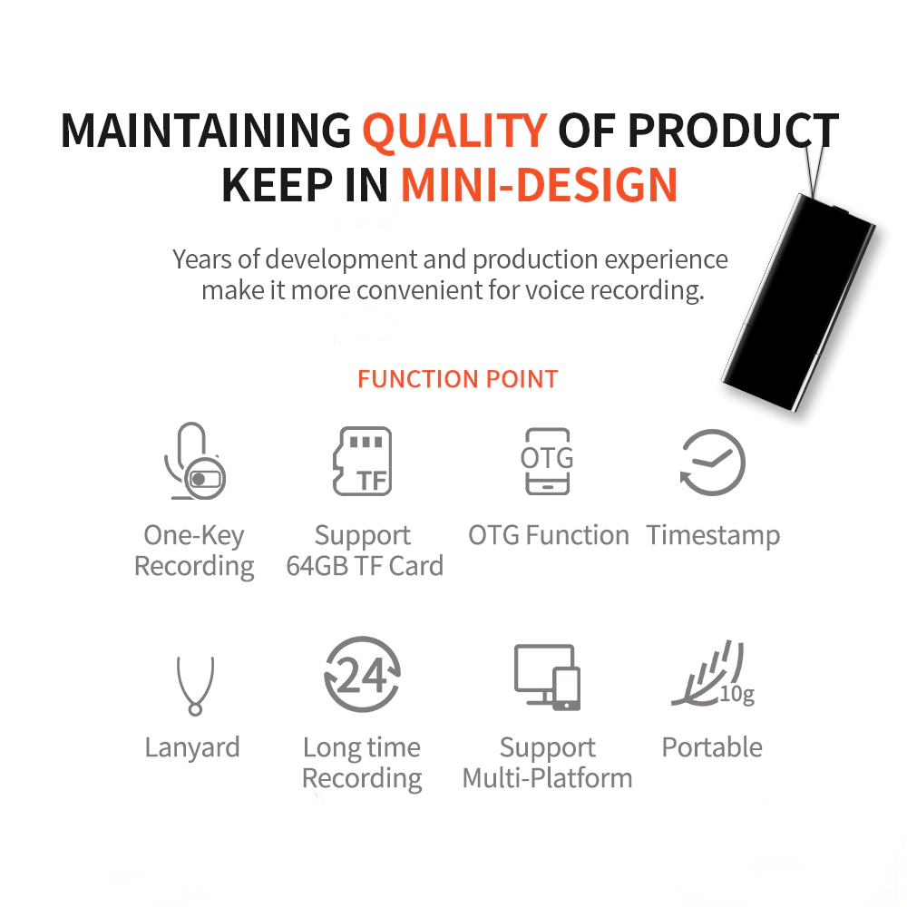 product-mini usb hidden voice recorder with u disk support TF card-Hnsat-img-1